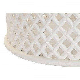 Tavolino da Caffè DKD Home Decor Bianco Naturale Alluminio Legno di mango 81 x 81 x 45 cm