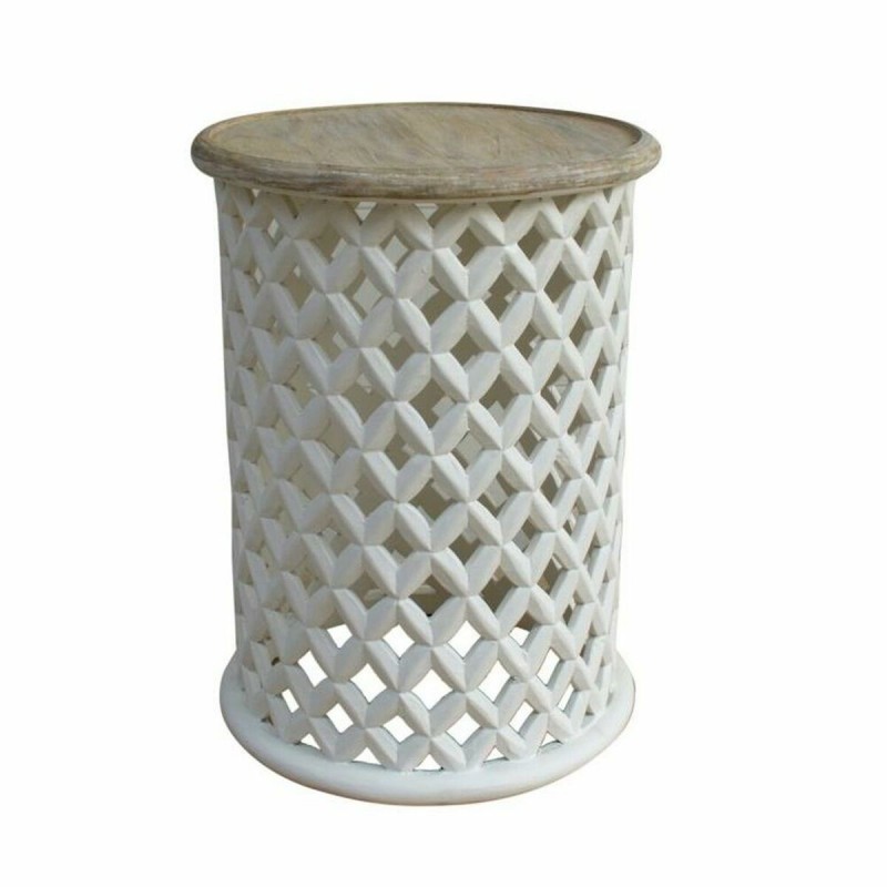 Tavolo aggiuntivo DKD Home Decor Bianco Naturale Legno di mango 45 x 45 x 62 cm