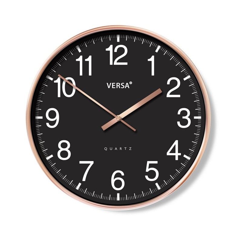Orologio da Parete Versa Nero Plastica 4,3 x 30 x 30 cm