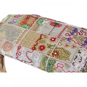 Panca DKD Home Decor Multicolore Poliestere Legno di mango 65 x 31,7 x 38 cm Elefante