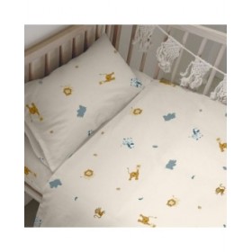 Set di copripiumino HappyFriday Mini Animals Multicolore Culla Neonato 2 Pezzi