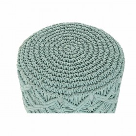 Poggiapiedi DKD Home Decor Legno Marrone Cotone Menta (43 x 43 x 52 cm) (40 x 40 x 50 cm)