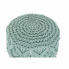 Poggiapiedi DKD Home Decor Legno Marrone Cotone Menta (30 x 30 x 45 cm) (33 x 33 x 43 cm)