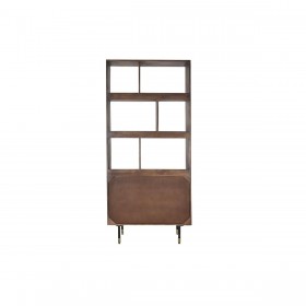 Scaffale DKD Home Decor Nero Dorato Metallo Marrone scuro Legno di mango 4 Mensole (90 x 35 x 200 cm)