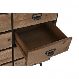 Cassettiera DKD Home Decor Marrone Nero Metallo Abete Loft 114 x 42 x 96 cm