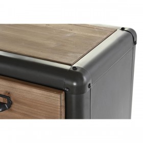 Cassettiera DKD Home Decor Abete Nero Metallo Marrone (80 x 40 x 95 cm)