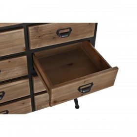 Cassettiera DKD Home Decor Abete Nero Metallo Marrone (80 x 40 x 95 cm)
