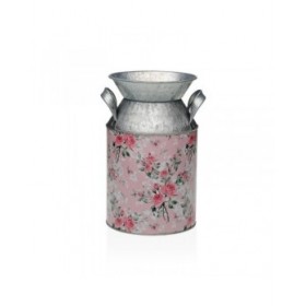 Vaso Versa Rosa Metallo Fiori 13 x 15,5 x 21 cm