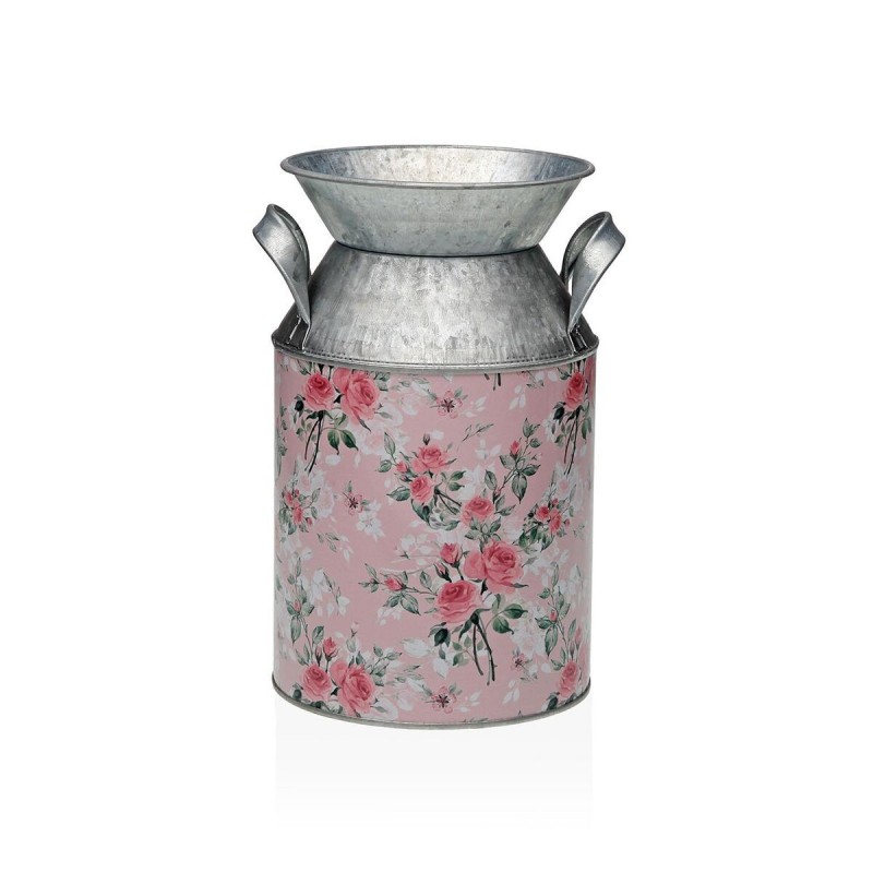 Vaso Versa Rosa Metallo Fiori 13 x 15,5 x 21 cm