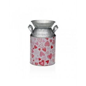 Vaso Versa Rosso Metallo Cuori 13 x 15,5 x 21 cm