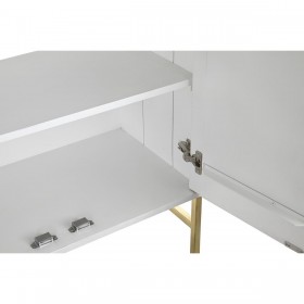 Credenza DKD Home Decor Rombos Bianco Ottone Legno di mango (157 x 43 x 84 cm)