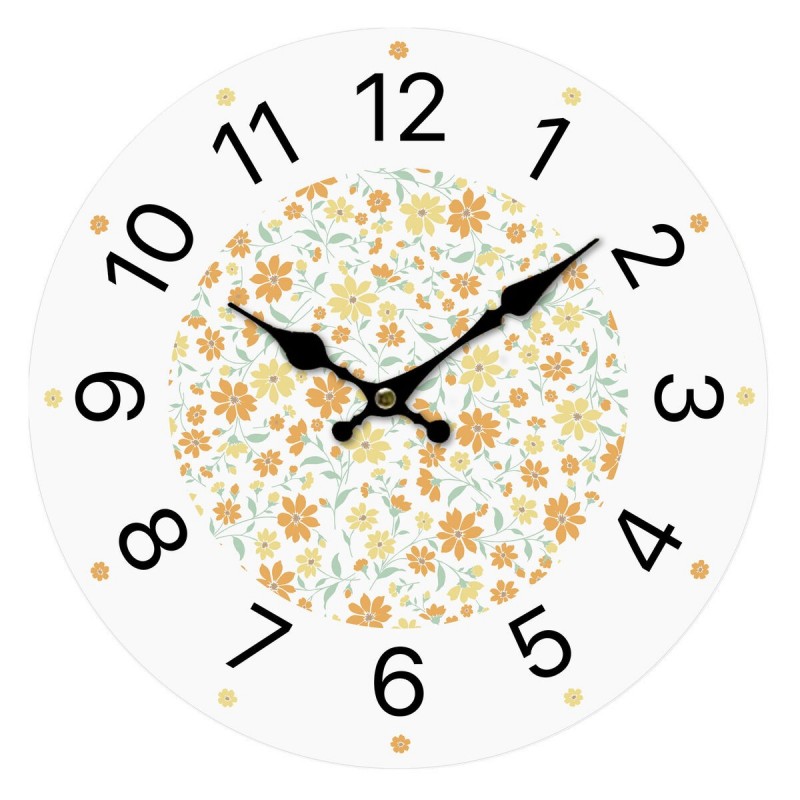 Orologio da Parete Versa Legno Fiori 4 x 30 x 30 cm