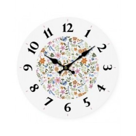 Orologio da Parete Versa Legno Fiori 4 x 30 x 30 cm