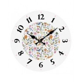 Orologio da Parete Versa Legno Fiori 4 x 30 x 30 cm