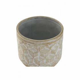 Vaso DKD Home Decor Bianco Bicolore Metallo 31 x 31 x 86 cm (2 Unità)