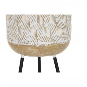 Vaso DKD Home Decor Bianco Bicolore Metallo 31 x 31 x 86 cm (2 Unità)