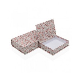 Scatola Decorativa Versa Tela Legno MDF Libro Rose