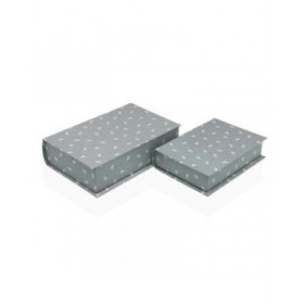 Scatola Decorativa Versa Tela Legno MDF Fiori Libro