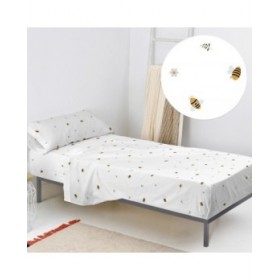 Set di Lenzuola HappyFriday HF Mini Honey Multicolore Singolo 2 Pezzi