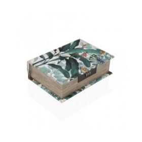 Scatola-Portagioie Versa Tela Legno MDF 7 x 22 x 16 cm Tropicale