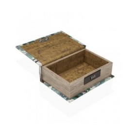 Scatola-Portagioie Versa Tela Legno MDF 7 x 22 x 16 cm Tropicale