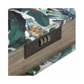 Scatola-Portagioie Versa Tela Legno MDF 7 x 22 x 16 cm Tropicale
