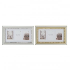 Cornice Portafoto DKD Home Decor Luxury Dorato Argentato Cristallo polistirene Tradizionale 46,5 x 2 x 28,5 cm (2 Unità)