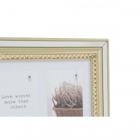 Cornice Portafoto DKD Home Decor Luxury Dorato Argentato Cristallo polistirene Tradizionale 46,5 x 2 x 28,5 cm (2 Unità)