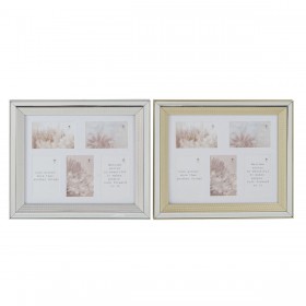 Cornice Portafoto DKD Home Decor Dorato Argentato Alluminio Cristallo polistirene Tradizionale 47 x 2 x 40 cm (2 Unità)