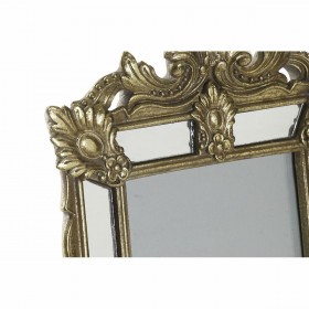 Cornice Portafoto DKD Home Decor Champagne Resina Cristallo Specchio Shabby Chic 16 x 2 x 25 cm