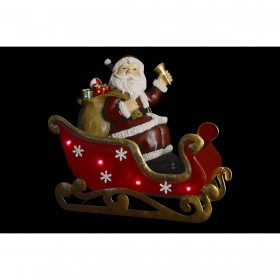 Decorazione DKD Home Decor Luce LED Rosso Metallo Resina Babbo Natale 32 x 17 x 29 cm