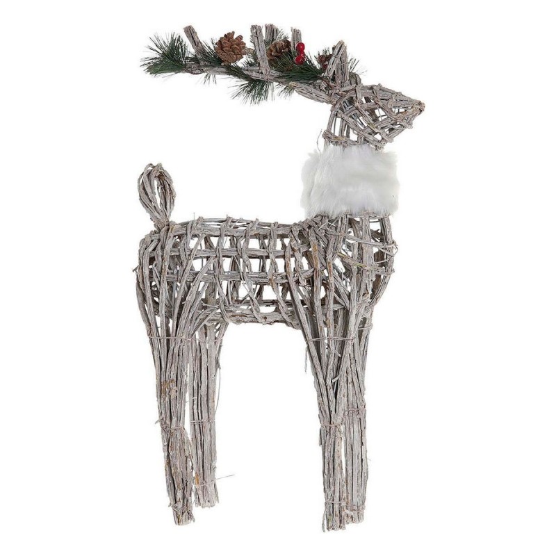 Decorazione Natalizia DKD Home Decor Bianco Renna 33 x 14 x 60 cm