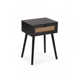 Comodino Versa Ahedo Nero 30 x 55 x 40 cm