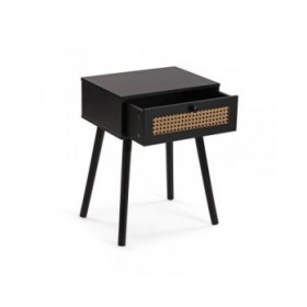 Comodino Versa Ahedo Nero 30 x 55 x 40 cm