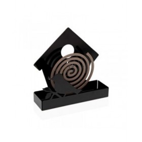 Supporto per spirali antizanzare Versa Nero Metallo 5 x 17 x 17 cm Uccello
