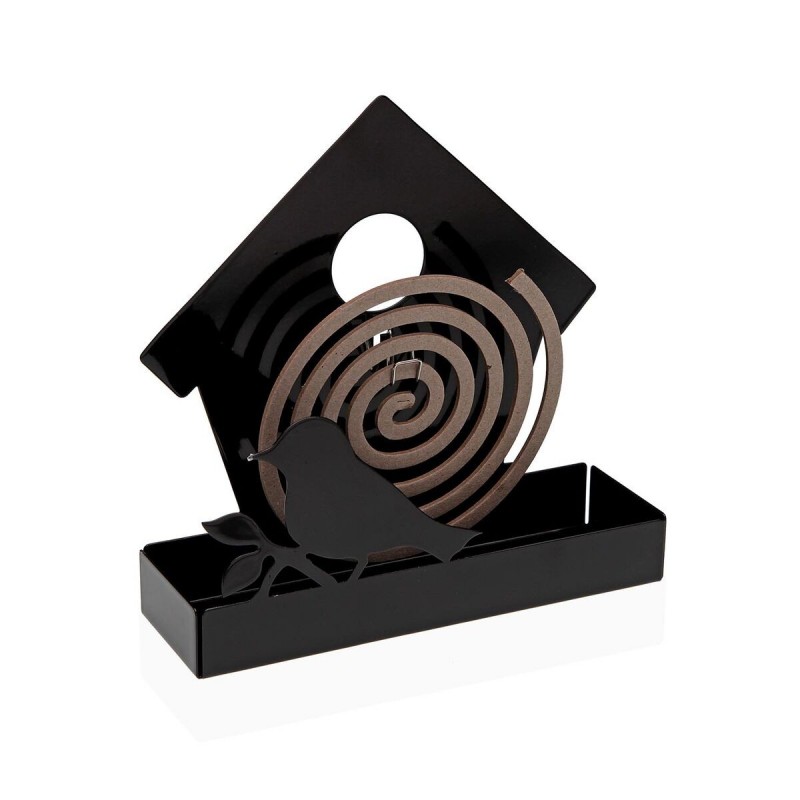 Supporto per spirali antizanzare Versa Nero Metallo 5 x 17 x 17 cm Uccello