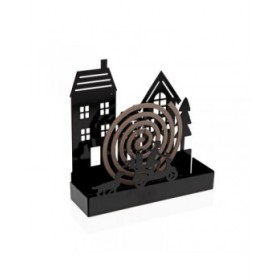 Supporto per spirali antizanzare Versa Nero Metallo 5 x 17 x 17 cm Casa