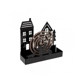 Supporto per spirali antizanzare Versa Nero Metallo 5 x 17 x 17 cm Casa