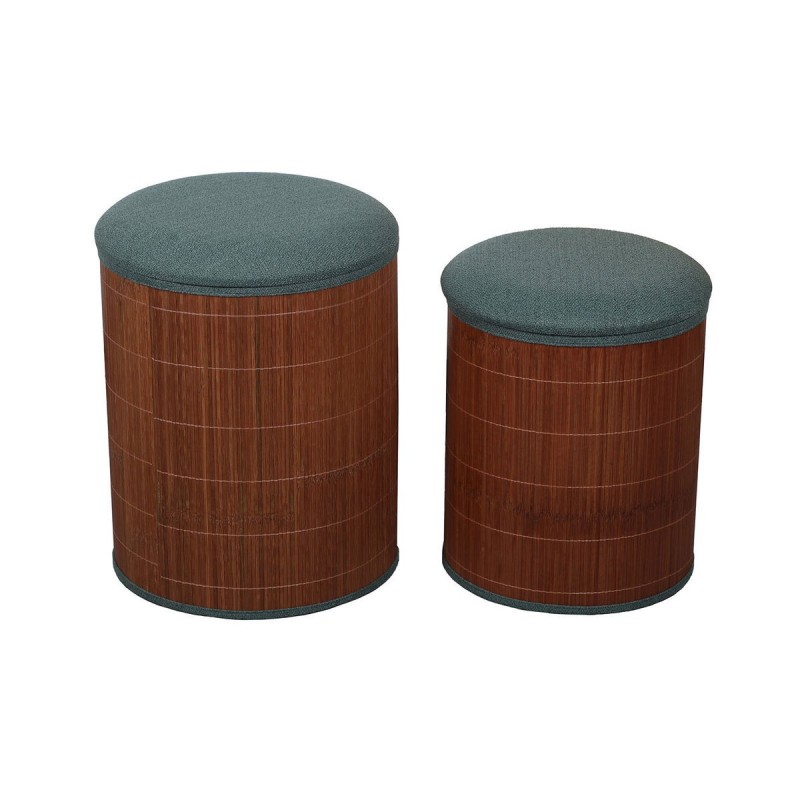 Puff Versa Verde Lino Bambù Legno MDF