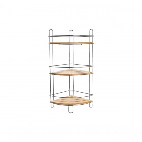 Scaffale da Bagno DKD Home Decor Bambù Alluminio Metallo cromato inossidabile Naturale 19,5 x 19,5 x 47 cm