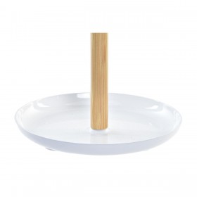 Specchio DKD Home Decor Bianco Naturale Bambù Alluminio polistirene 17 x 17 x 31 cm