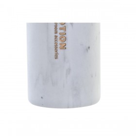Dispenser di Sapone DKD Home Decor Marmo Bianco Naturale Resina Caucciù Plastica