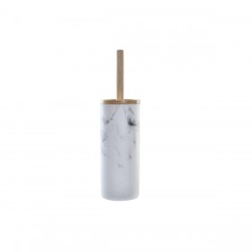 Scopino per il Bagno DKD Home Decor Bianco Naturale Metallo Resina Caucciù Marmo Scandi 30 x 40 cm 10,3 x 10,3 x 38 cm