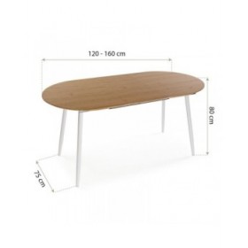 Tavolo da Pranzo Versa DOINYO  Bianco Metallo Legno MDF 80 x 75 x 160 cm