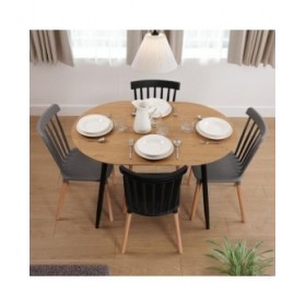 Tavolo da Pranzo Versa DOINYO  Nero Metallo Legno MDF 80 x 75 x 160 cm