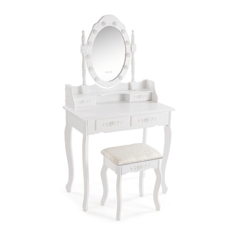 Toeletta Versa Bianco Legno Cristallo Legno MDF 40 x 146 x 75 cm