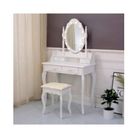 Toeletta Versa Bianco Legno Cristallo Legno MDF 40 x 146 x 75 cm