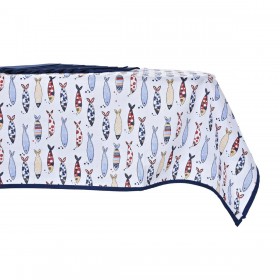 Set biancheria da tavola DKD Home Decor 150 x 250 x 0,5 cm Rosso Azzurro Bianco (2 Unità)