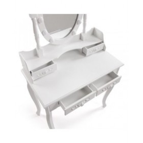 Toeletta Versa Bianco Legno Cristallo Legno MDF 40 x 146 x 75 cm