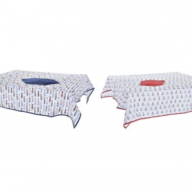 Set biancheria da tavola DKD Home Decor 150 x 250 x 0,5 cm Rosso Azzurro Bianco (2 Unità)